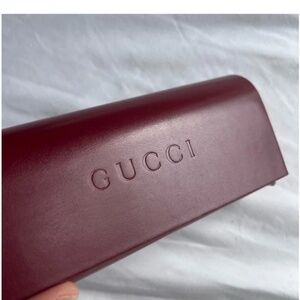 Brand New 2025 Gucci Leather Sunglasses Glasses Case Burgundy Wine